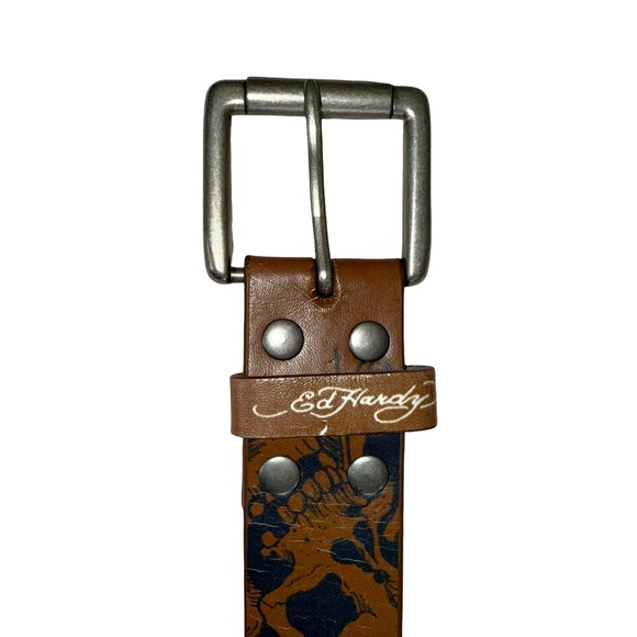 ED HARDY LEATHER BELT